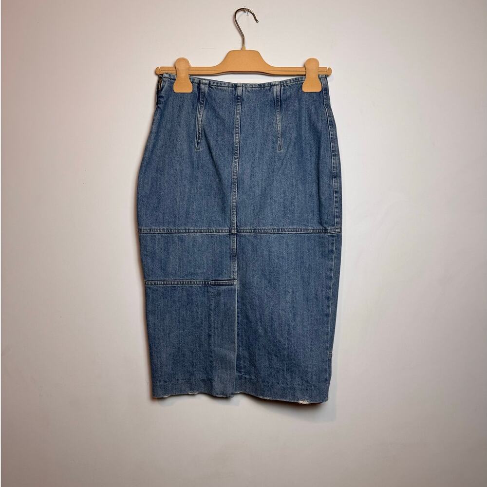 MIU MIU Gonna Denim Patchwork Midi Skirt - Size 38 - Picture 5 of 11